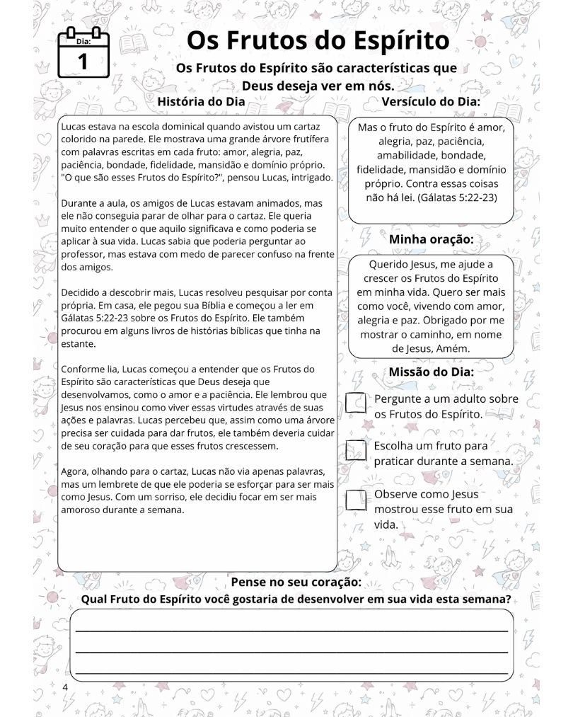 Dia 1 — Os Frutos do Espírito